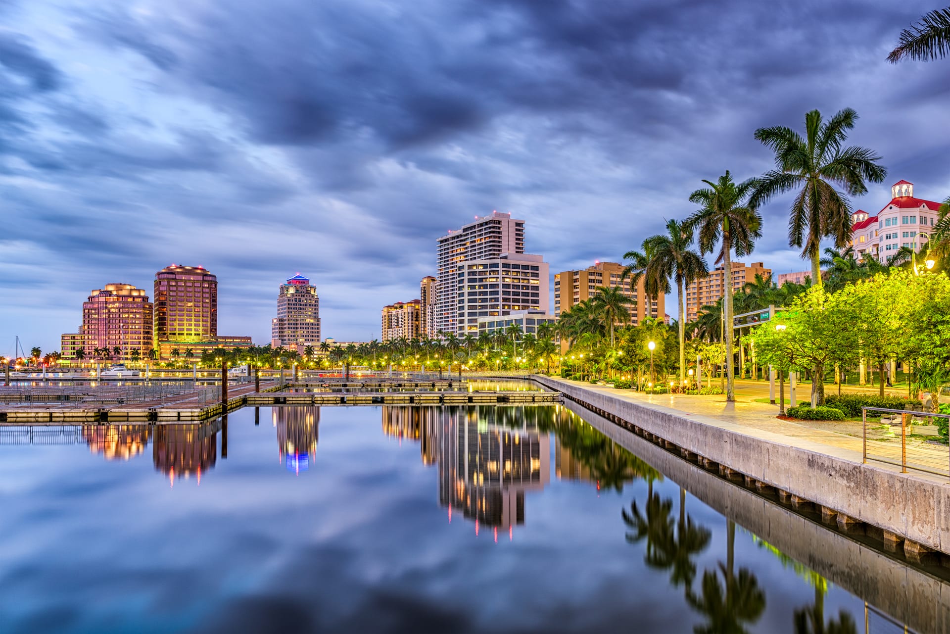 Aerial view of West Palm Beach, Florida, an area served by Best Florida Roofing